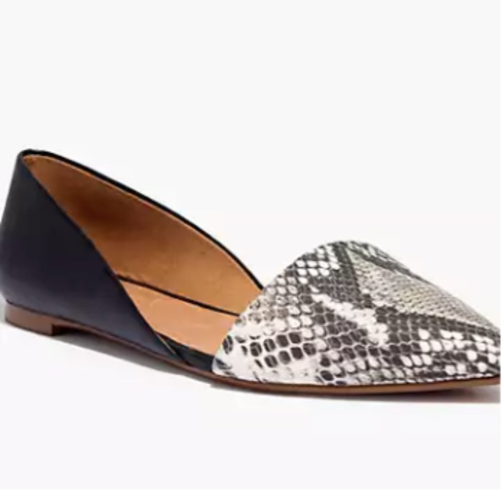 Madewell Lydia Flat in Embossed Leather
